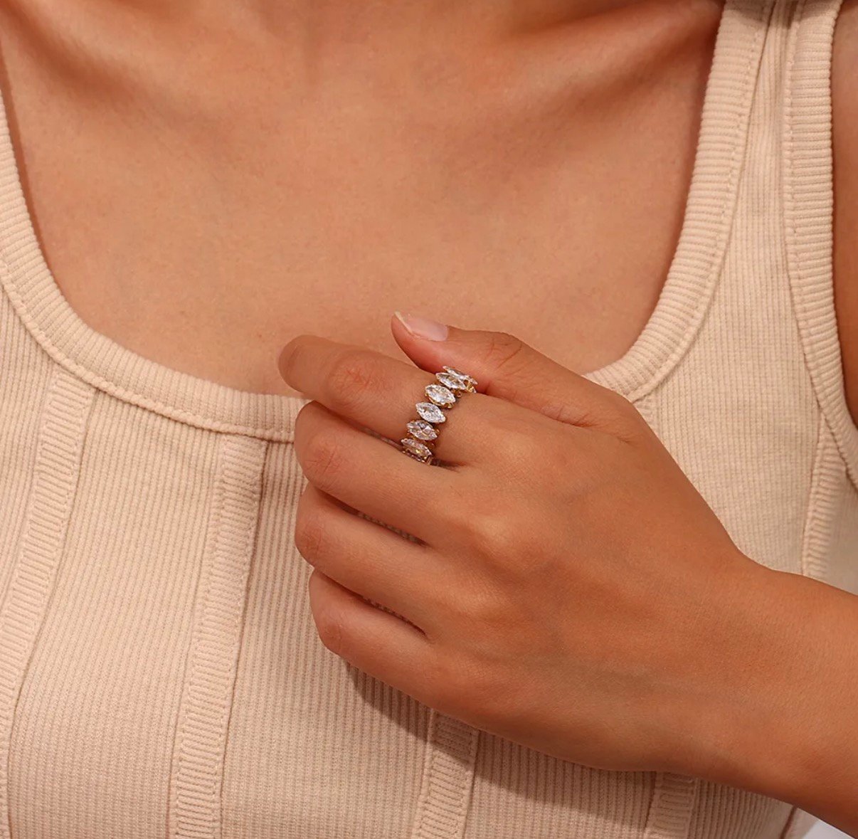Screenshot 18K Gold Plated Ring, Waterproof Ring, Anti Tarnish Ring, Skin Friendly Ring, Hypoallergenic Ring, Gold Ring for Women, Everyday Ring, Minimal Gold Ring, Trendy Ring, Fashion Jewellery, Premium Jewellery, Gift for Women, Warranty Card Included.